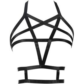 حمالة صدر بحزام، حمالة صدر Jelinda للسيدات Punk Criss Cross Cage Bralette بدون كعب (نمط 5) in Kuwait