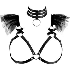 Women's Body Harness Bra Plus Size Hollow Punk Bra Gothic Carnival Christmas Halloween Party Dance Costume