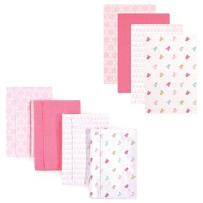 Luvable Friends Unisex Baby Cotton Flannel Burp Cloths and Receiving Blankets, 8-Piece, Abc, One Size