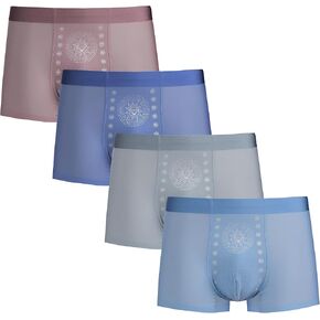Men's Massage Underwear Comfortable and Soft Pant Breathable Stretch Moisture-Wicking Boxer Briefs Band 4 pack