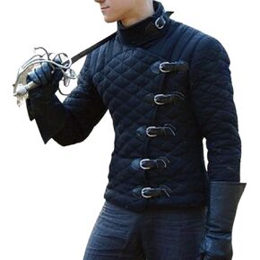 سترة واقية مبطنة قصيرة من الفايكنج من العصور الوسطى بأكمام طويلة من Aketon للأزياء التاريخية التأثيرية SCA LARP in Kuwait