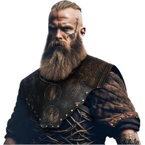 L'VOW Adult Viking PU Leather Chest Armor Medieval Knight Collar Armor Renaissance LARP Cosplay Warrior Costume