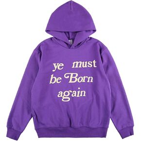 Chainsaw Man Men's Hoodies Ye Must Be Born Again Letter Graphic Printing Hoodie Men Hip Hop Cotton Pullover Sweatshirts