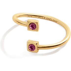 Alex and Ani AA620222ERG,Crystal Infusion Color Code Ring, Feb,14kt Gold Plated,Purple, Rings