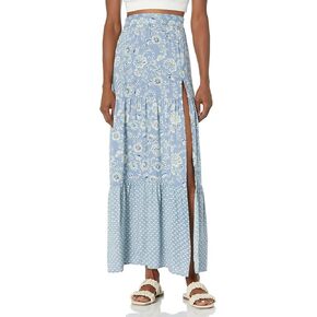 Angie Women's Printed Maxi Skirt with Side Slit
