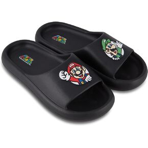 Nintendo Mens Mario Slide Sandals - Super Mario Shoes - Mario, Luigi, Kirby and Donkey Kong Slide Sandals Shoes