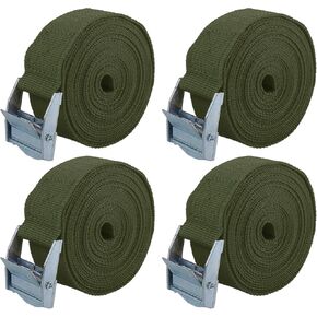 X AUTOHAUX 4pcs 1" x 12' Cargo Tie Down Straps Heavy Load Lashing Straps Travel Luggage Strap Adjustable with Cam Lock Buckle for Car Truck Army Green