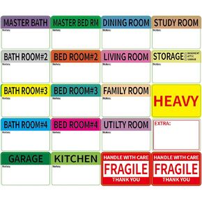 300 Pieces 3x2 inch Moving Labels, Twenty Designs Moving Labels for Boxes -Moving Stickers Including Fragile 、Heavy and Blank Labels
