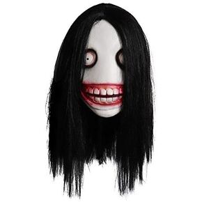 Halloween Scary Mask for Adult Zombie Creepy Ghost Mask with Long Hair Horrible Mask Women Costume