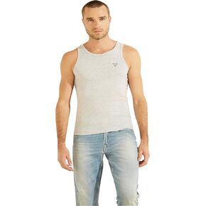 GUESS Men's Logo Tank Top, Grey, Large