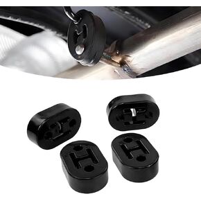 Pack of 4 High-density Muffler Exhaust Hanger, Adjustable Exhaust Pipe Support Bracket, Bushing Muffler Insulator Shock Absorbent Mount Bracket, Universal for Most Cars (Black)