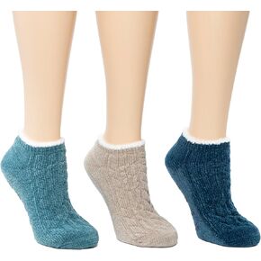 Cuddl Duds Women Cozy Lined Super Soft 3 Pair Pack Low Cut Lounge Socks