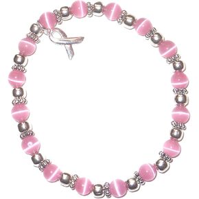 Hidden Hollow Beads Breast Cancer Awareness Bracelet, Pink Out Day, Great For Fundraising, Stretchy fits most, 6mm