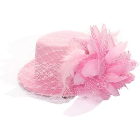Flower Mini Top Hat Hair Clip Mini Tea Party Hats Fancy Hats with Clip Fascinators Headwear for Women Ladies