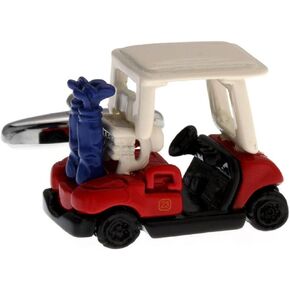 Golf Cart Golfer Golfing Pair of Cufflinks in a Presentation Gift Box & Polishing Cloth