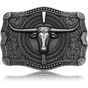Western Belt Buckle for Men, Cowboy Antique Longhornn Bull Belt Buckles for Women Halloween Christmas in Saudi Arabia