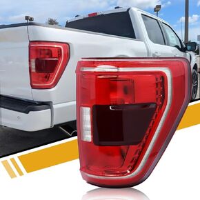 مجموعة مصابيح الذيل متوافقة مع Ford F150 Pickup 2021 2022 2023 نوع الهالوجين [غير LED] [نقطة غير عمياء]، استبدال المصباح الخلفي على طراز OE [بدون مصابيح]، جانب السائق الأيسر in Kuwait