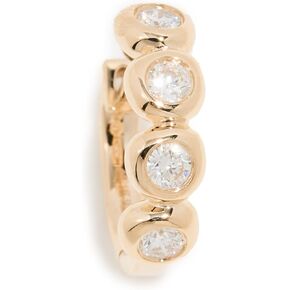 Women's 14k Single Diamond Pillow Huggie Earring