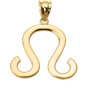 10K Yellow Gold Leo Zodiac Astrological Sign Charm Personalized Pendant