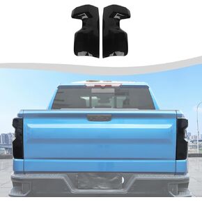 Taillight Tail Light Lamp Cover Trim Fit for Chevrolet Silverado 2022-2024(Smoked Black)