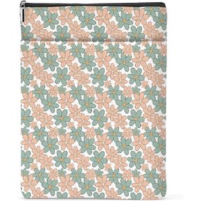 Book Lovers Gifts Daisy Flower Book Sleeve Book Cover Book Pouch Bookish Book Club Gifts Book Protector with Zipper and Front Pocket Bookworm Librarian Gifts Book Accessories for Women Girls Auntie