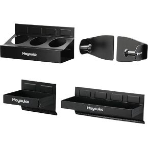 Mayouko Magnetic Toolbox Shelf, Tray and Holder, 4-Piece Magnetic Toolbox Tray Set Tool Box Cabinet Side Shelf Storage, Workshop, Spray Can Holder, Tool Tray, Tissue Holder, Red