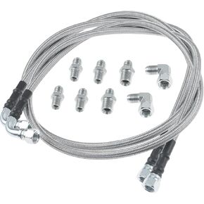 خطوط تبريد ناقل الحركة 6AN 70 بوصة - طقم خط خرطوم ناقل الحركة المضفر SS مناسب لناقل الحركة GM Chevy 4L80E TH350 TH400 4L60E 700R4 200-4R TR6060 Ford AOD 4R100 4R70W وC5