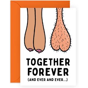 CENTRAL 23 Wedding Anniversary Cards for Her - Funny Anniversary Card For Couple Boyfriend Girlfriend - Bronze Silver Golden - Naughty Valentines Day Cards For Wife Husband - Comes With Stickers