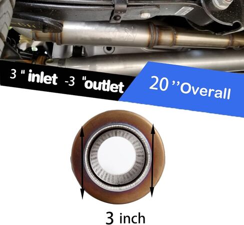 Exhaust Muffler Universal Stainless Steel Straight Through Design,Resonator Super 10 Muffler (2.5'') in Saudi Arabia
