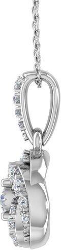 FINEROCK 10K Gold Diamond Knot Cluster Halo Pendant Necklace (0.15 Carat) in Saudi Arabia