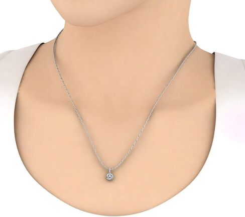 FINEROCK 10K Gold Diamond Knot Cluster Halo Pendant Necklace (0.15 Carat) in Saudi Arabia
