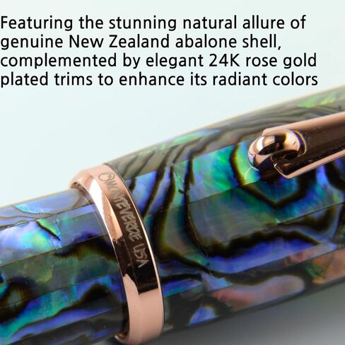 قلم حبر USA Super Mega Abalone Limited Edition 999/Rosegold Trim - Omniflex Nib in Saudi Arabia