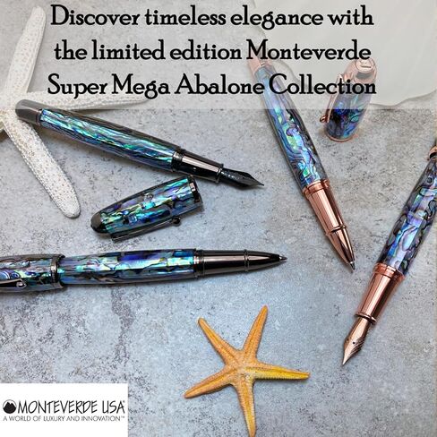 قلم حبر USA Super Mega Abalone Limited Edition 999/Rosegold Trim - Omniflex Nib in Saudi Arabia