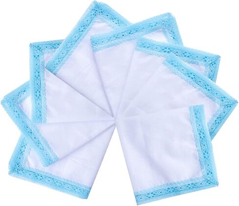 Ladies Handkerchiefs with Lace Pure Cotton Womens Hankies in Saudi Arabia