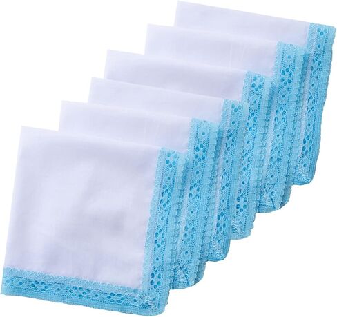 Ladies Handkerchiefs with Lace Pure Cotton Womens Hankies in Saudi Arabia