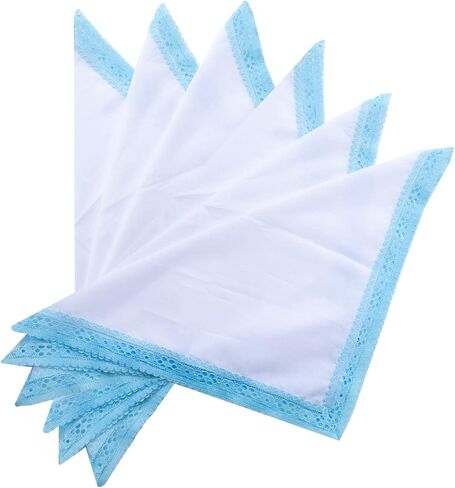 Ladies Handkerchiefs with Lace Pure Cotton Womens Hankies in Saudi Arabia