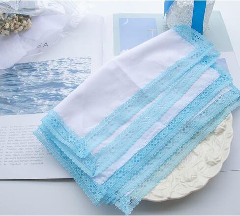 Ladies Handkerchiefs with Lace Pure Cotton Womens Hankies in Saudi Arabia