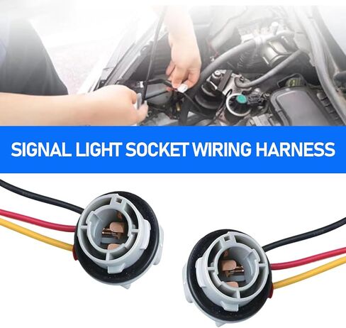 2 PCS 1156 Automotive LED Turn Signal Light Socket, Pure Copper + Nylon 180 Degree BA15S Adapter Socket with 5.7" Pre-Wired, Repair Replacement Accessories, for Most Cars (Multicolored) in Saudi Arabia
