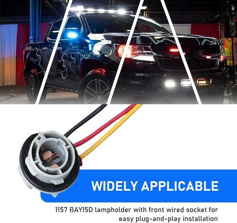 2 PCS 1156 Automotive LED Turn Signal Light Socket, Pure Copper + Nylon 180 Degree BA15S Adapter Socket with 5.7" Pre-Wired, Repair Replacement Accessories, for Most Cars (Multicolored) in Saudi Arabia