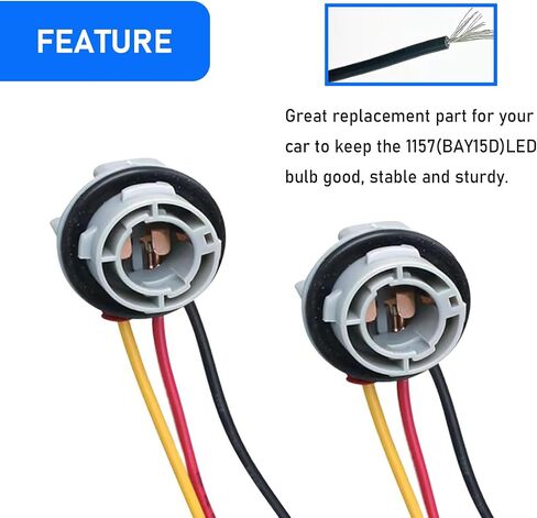 2 PCS 1156 Automotive LED Turn Signal Light Socket, Pure Copper + Nylon 180 Degree BA15S Adapter Socket with 5.7" Pre-Wired, Repair Replacement Accessories, for Most Cars (Multicolored) in Saudi Arabia