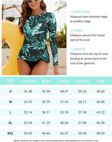 Cucuchy حريمي 1/4 بسحاب للحماية من الطفح الجلدي للنساء بأكمام طويلة قمصان سباحة للحماية من أشعة الشمس فوق البنفسجية S-2XL in Kuwait