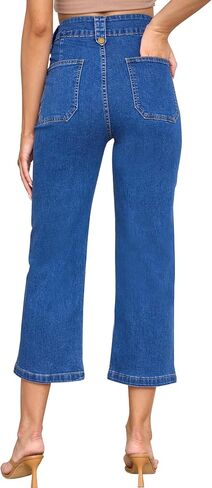 ALLABREVE Baggy Jeans for Women Boyfriend High Waisted Stretchy Straight Leg Cargo Denim Pants with Pockets Casual Pants in Saudi Arabia