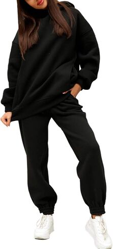 Linsery Women Hoodies Sweatsuit Long Sleeve Hooded Matching Joggers Sweatpants 2 Piece Tracksuit Sets in Saudi Arabia