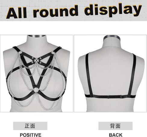Plus Size Womens Pentagram Body Harness Bra Hollow Out Bra Tops Punk Lingerie Halloween Rave in Saudi Arabia