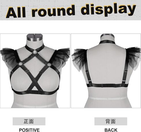 Plus Size Womens Pentagram Body Harness Bra Hollow Out Bra Tops Punk Lingerie Halloween Rave in Saudi Arabia