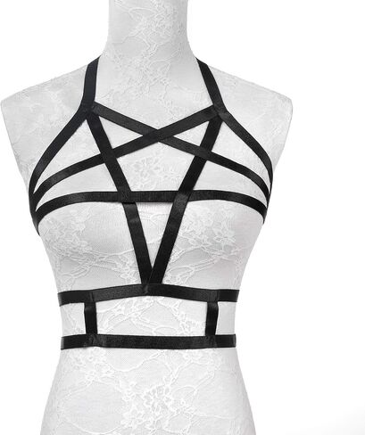 حمالة صدر بحزام، حمالة صدر Jelinda للسيدات Punk Criss Cross Cage Bralette بدون كعب (نمط 5) in Kuwait