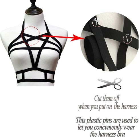 حمالة صدر بحزام، حمالة صدر Jelinda للسيدات Punk Criss Cross Cage Bralette بدون كعب (نمط 5) in Kuwait