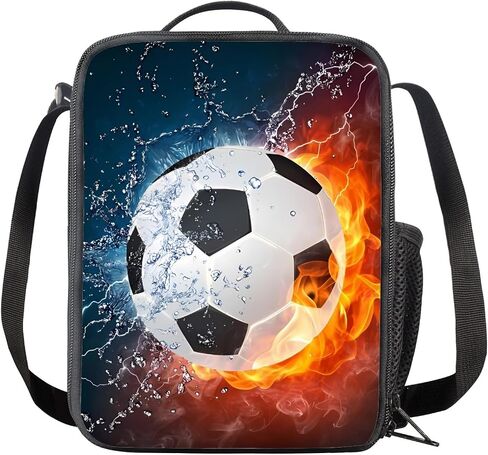 FOR U DESIGNS Football Lunch Box for Boys Kids Lunchbox Soccer Lunch Box for Boys Insulated Lunch Bag Lunch Backpack Reusable Washable Children Lunchbag Thermal Picnic Food Storage Cooler Box in Saudi Arabia