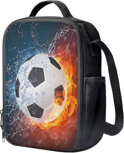 FOR U DESIGNS Football Lunch Box for Boys Kids Lunchbox Soccer Lunch Box for Boys Insulated Lunch Bag Lunch Backpack Reusable Washable Children Lunchbag Thermal Picnic Food Storage Cooler Box in Saudi Arabia