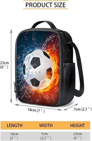 FOR U DESIGNS Football Lunch Box for Boys Kids Lunchbox Soccer Lunch Box for Boys Insulated Lunch Bag Lunch Backpack Reusable Washable Children Lunchbag Thermal Picnic Food Storage Cooler Box in Saudi Arabia